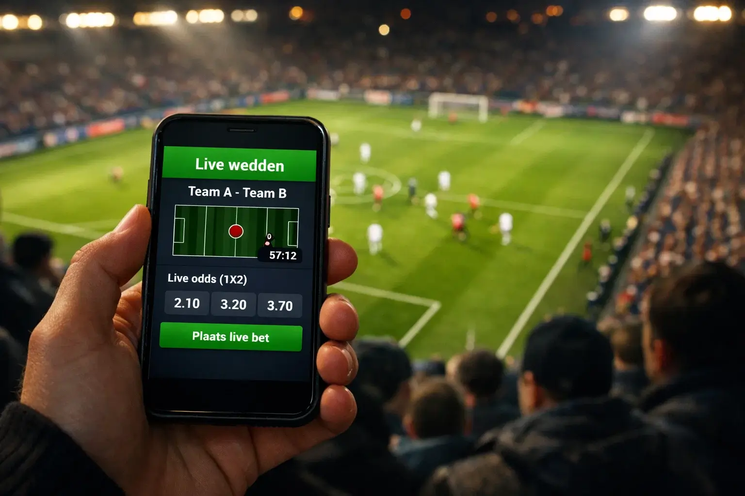 Live wedden op voetbal met bonus in het stadion