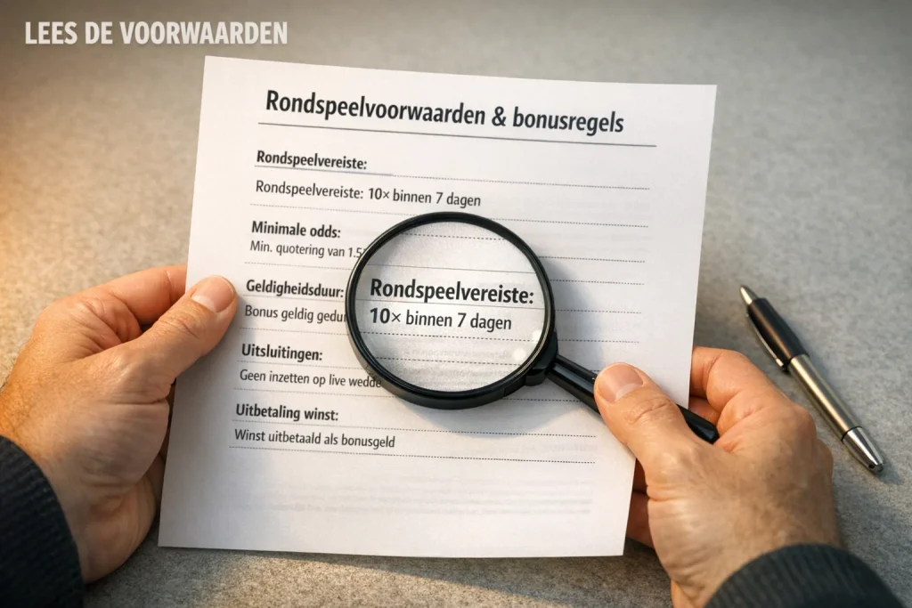 Rondspeelvoorwaarden en bonusregels bij bookmakers uitgelegd