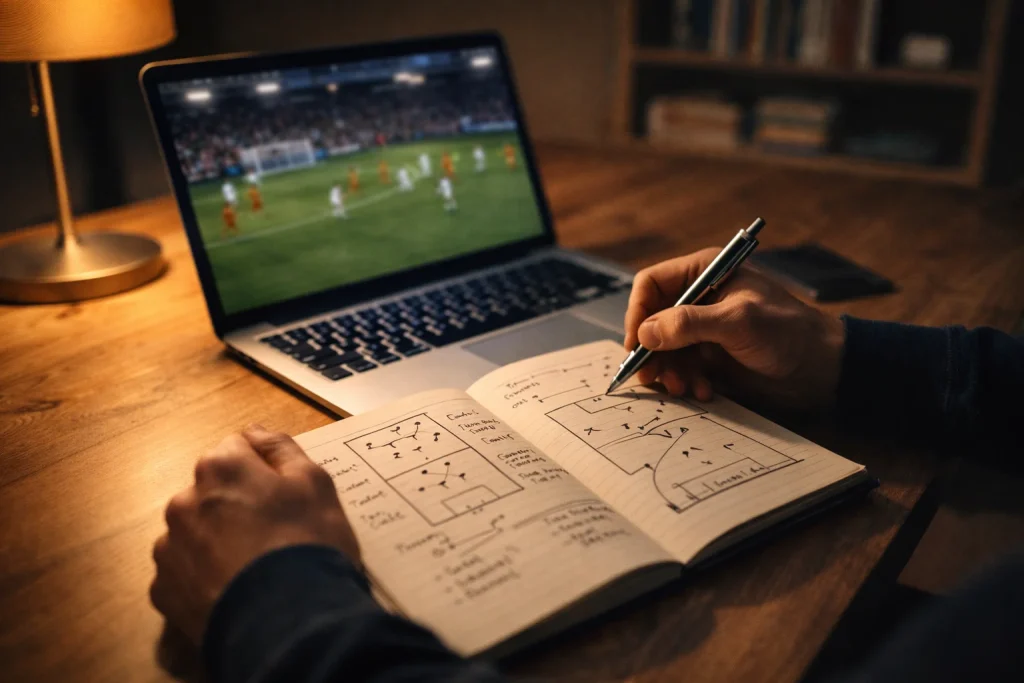 Voetbal wedden strategie met analyse en planning