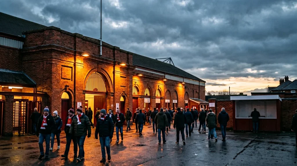 Wedden op Premier League – Engels voetbalstadion tijdens een wedstrijd